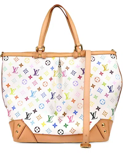 Pre-owned Louis Vuitton X Takashi Murakami 2011 Monogram Sharleen Pm Tote Bag In White