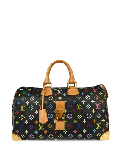 Pre-owned Louis Vuitton X Takashi Murakami 2011 Monogram Speedy 40 Handbag In 黑色
