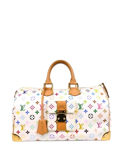 Pre-owned Louis Vuitton X Takashi Murakami 2011 Speedy 40 Handbag In White