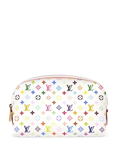 Pre-owned Louis Vuitton X Takashi Murakami 2012 Pochette Cosmetic Pouch In White