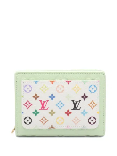 Pre-owned Louis Vuitton X Takashi Murakami 2021 Monogram Bi-fold Wallet In Green