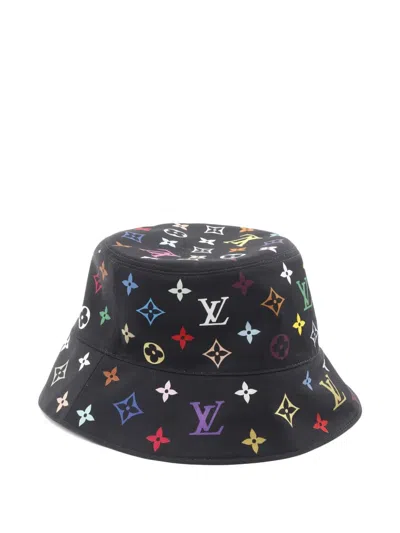 Pre-owned Louis Vuitton X Takashi Murakami 2025 Reversible-design Bucket Hat In Black