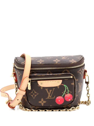 Pre-owned Louis Vuitton X Takashi Murakami Bum Bag Limited Edition Monogram Cerises Mini Belt Bag In Brown