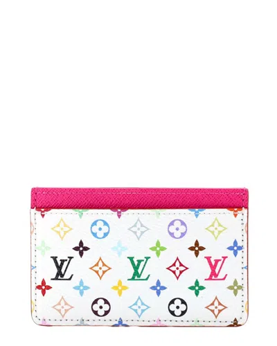 Pre-owned Louis Vuitton X Takashi Murakami Card Holder Monogram Multicolor With Leather  (authentic Pre-loved)
