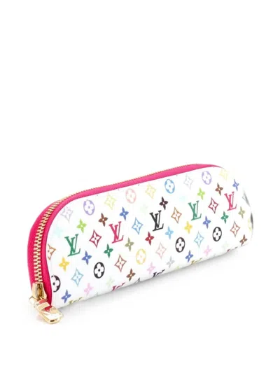 Pre-owned Louis Vuitton X Takashi Murakami Charlotte Pencil Monogram Multicolor Pouch In White