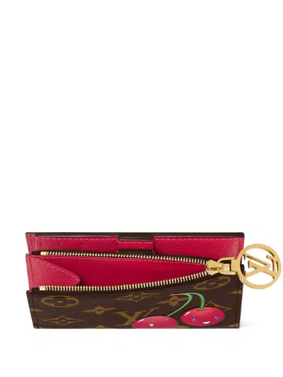 Pre-owned Louis Vuitton X Takashi Murakami Cherry Lisa Wallet In Brown