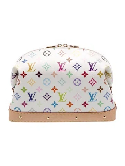 Pre-owned Louis Vuitton X Takashi Murakami Cosmetic Pouch Gm In White