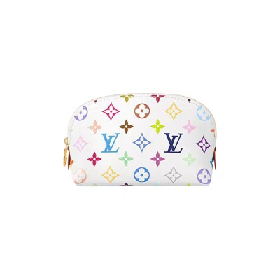 Pre-owned Louis Vuitton X Takashi Murakami Cosmetic Pouch Pm 'multicolor/white Monogram Canvas' | Women's Size