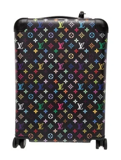 Pre-owned Louis Vuitton X Takashi Murakami Horizon 55 Rolling Suitcase In Black