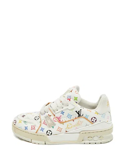 Pre-owned Louis Vuitton X Takashi Murakami Leather Sneakers In White