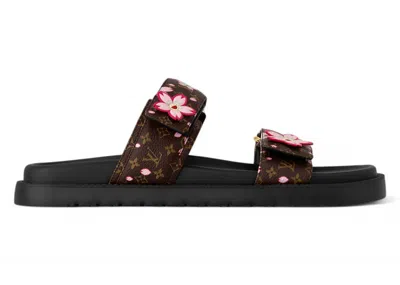Pre-owned Louis Vuitton X Takashi Murakami Lv Sunset Flat Comfort Mule Cherry Blossom (women's) Sneakers In Sakura Brown