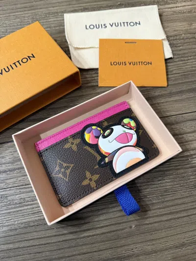 Pre-owned Louis Vuitton X Takashi Murakami Lv X Takashi Murakami Panda Monogram Card Holder [new] In Multicolor