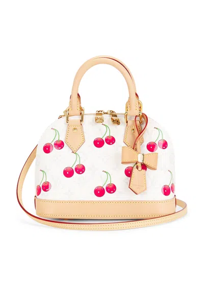 Pre-owned Louis Vuitton X Takashi Murakami Monogram Cerises Alma Bb Handbag In White