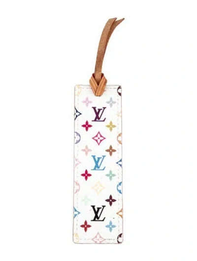 Pre-owned Louis Vuitton X Takashi Murakami Monogram Multicolor Bookmark In White
