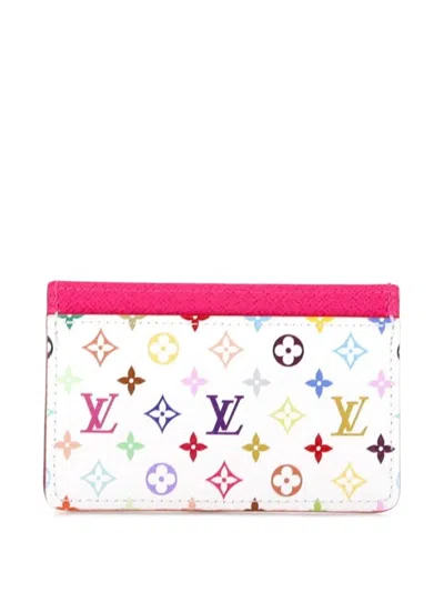 Pre-owned Louis Vuitton X Takashi Murakami Monogram Multicolor With Leather Card Holder In Multicolour