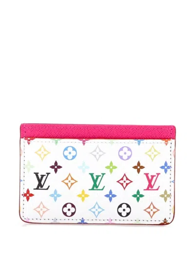 Pre-owned Louis Vuitton X Takashi Murakami Monogram Multicolor With Leather Card Holder In Multicolour