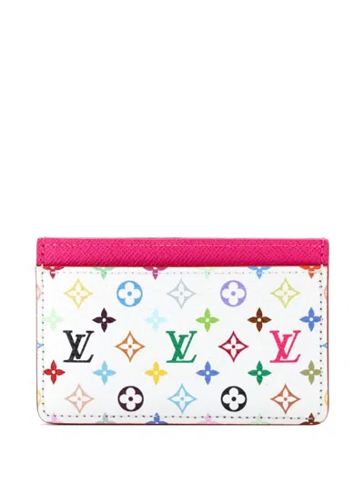 Pre-owned Louis Vuitton X Takashi Murakami Monogram Multicolor With Leather Card Holder In Pink