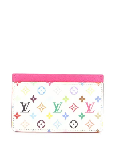 Pre-owned Louis Vuitton X Takashi Murakami Monogram Multicolor With Leather Card Holder In Pink