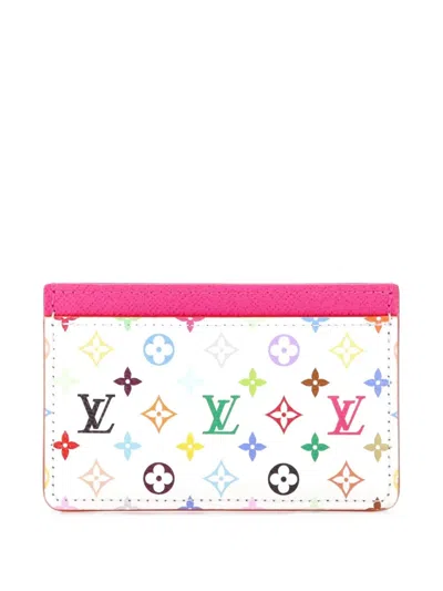 Pre-owned Louis Vuitton X Takashi Murakami Monogram Multicolor With Leather Card Holder In Pink