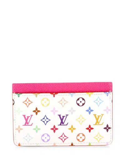 Pre-owned Louis Vuitton X Takashi Murakami Monogram Multicolor With Leather Card Holder In Pink