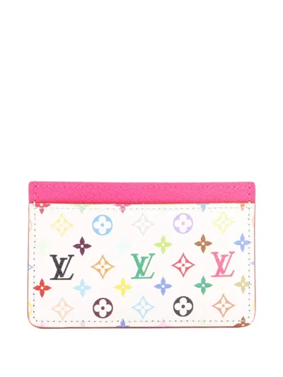 Pre-owned Louis Vuitton X Takashi Murakami Monogram Multicolor With Leather Card Holder In Pink