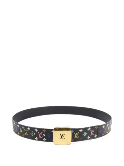 Pre-owned Louis Vuitton X Takashi Murakami Monogram Multicolore Belt In Black