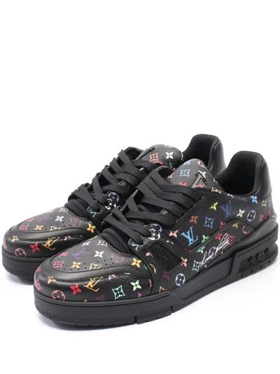 Pre-owned Louis Vuitton X Takashi Murakami Monogram Sneakers In Black