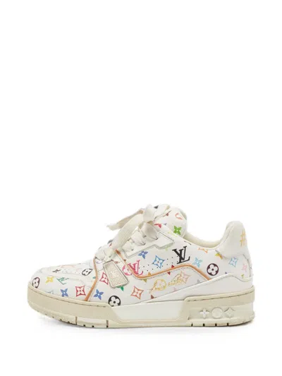Pre-owned Louis Vuitton X Takashi Murakami Monogram-print Sneakers In White