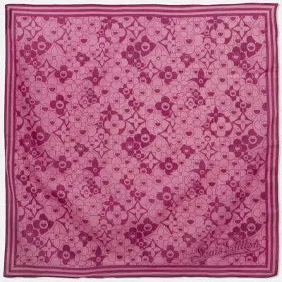 Pre-owned Louis Vuitton X Takashi Murakami Pink Monogram Cotton Scarf