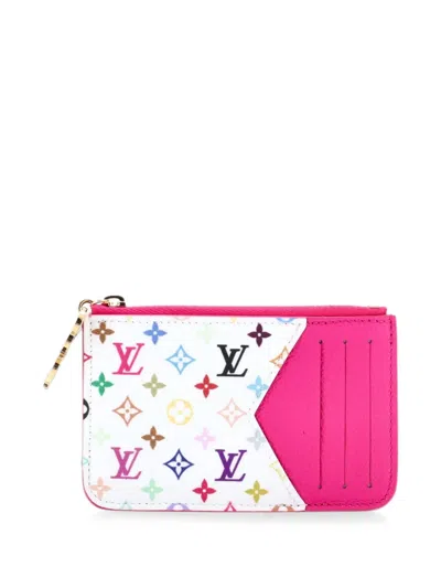 Pre-owned Louis Vuitton X Takashi Murakami Romy Monogram Multicolor And Leather Card Holder In Multicolour