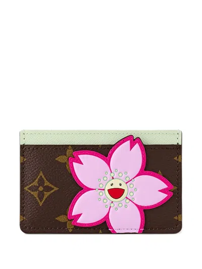 Pre-owned Louis Vuitton X Takashi Murakami "sakura Brown" Card Holder