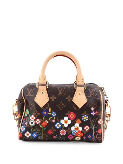 Pre-owned Louis Vuitton X Takashi Murakami Speedy Bandouliere Bag Flowers Monogram Canvas 20 Crossbody Bag In Brown