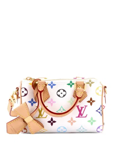 Pre-owned Louis Vuitton X Takashi Murakami Speedy Bandouliere Nm Bag Monogram Multicolor Nano Satchel In White