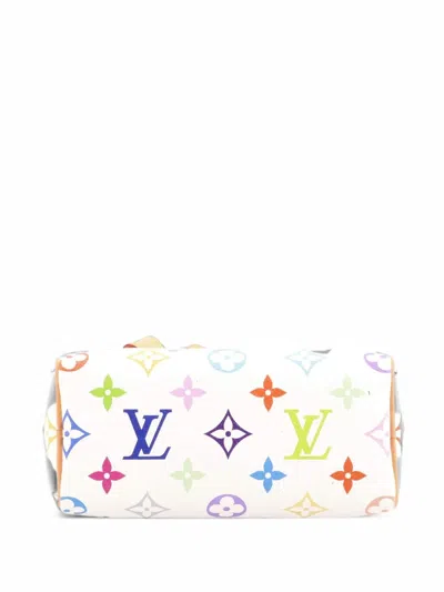 Pre-owned Louis Vuitton X Takashi Murakami Speedy Bandouliere Nm Bag Monogram Multicolor Nano Satchel In White