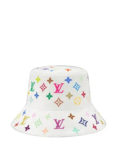 Pre-owned Louis Vuitton X Takashi Murakami Superflat Bucket Hat In White