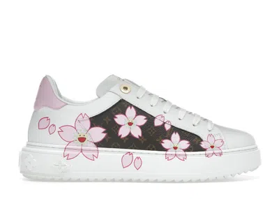 Pre-owned Louis Vuitton X Takashi Murakami Timeout Sneaker Cherry Blossom (women's) Sneakers In White