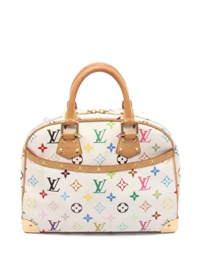Pre-owned Louis Vuitton X Takashi Murakami Trouville Monogram Tote Bag In White