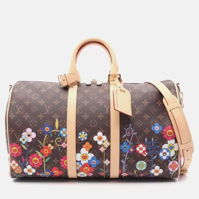 Pre-owned Louis Vuitton X Tm Keepall Bandouliere 45 Shoulder Handbag M14182 Monogram Used In Brown