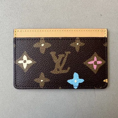 Pre-owned Louis Vuitton X Tyler The Creator Lv Tyler The Creator Card Holder Dog Craggy Monogram Brown