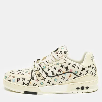 Pre-owned Louis Vuitton X Tyler The Creator Multicolor Monogram Leather Lv Trainer Sneakers Size 42.5