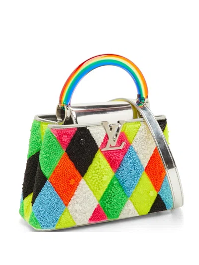 Louis Vuitton X Ugo Rondinone Bb Artycapucines Beaded Tote Bag In Yellow