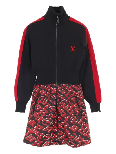 Pre-owned Louis Vuitton X Urs Fischer 10's Monogram-pattern Mini Dress In Black