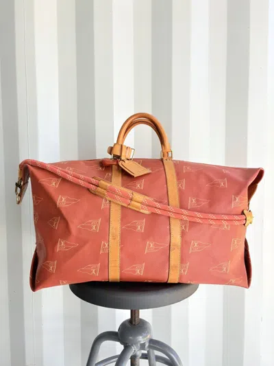 Pre-owned Louis Vuitton X Vintage Louis Vuitton 1995 America's Cup Sailing Duffle Bag In Red