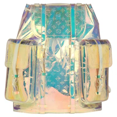Pre-owned Louis Vuitton X Virgil Abloh Iridecent Pvc Prism Christopher Backpack Gm In Sand