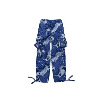 Pre-owned Louis Vuitton X Virgil Abloh Louis Vuitton Monogram Camo Cargo Pants In Blue