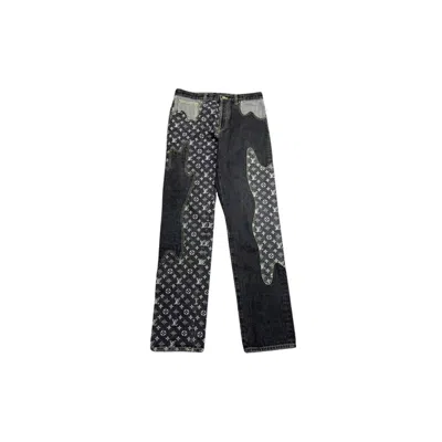 Pre-owned Louis Vuitton X Virgil Abloh Louis Vuitton X Nigo Monogram Crazy Denim Pants In Black