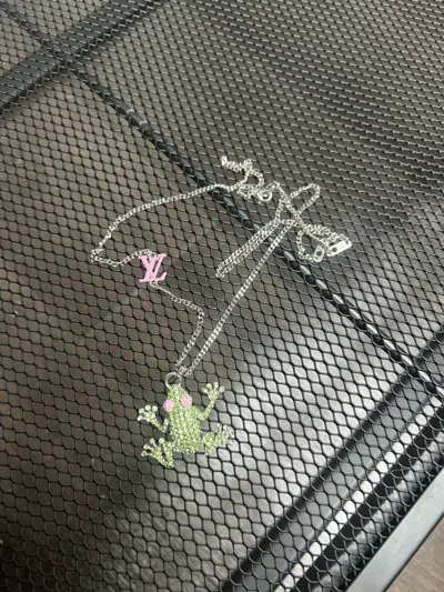 Pre-owned Louis Vuitton X Virgil Abloh Lv Animals Frog Necklace Virgil Abloh In Green