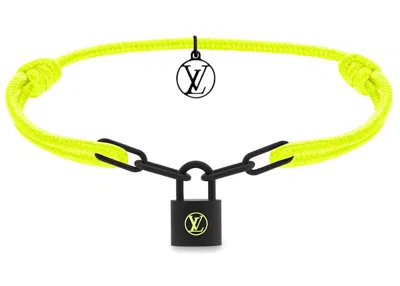 Pre-owned Louis Vuitton X Virgil Abloh Silver Lockit Bracelet In Neon Yellow