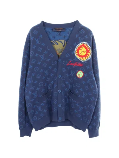 Pre-owned Louis Vuitton X Yayoi Kusama 2010s Monogram Cardigan In Blue