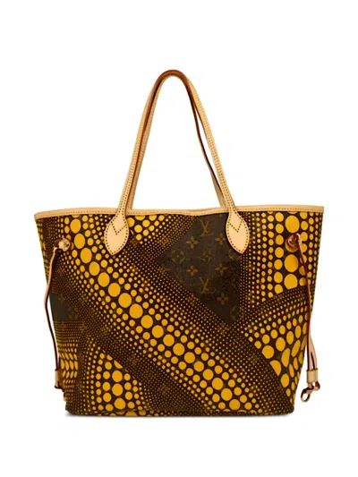 Pre-owned Louis Vuitton X Yayoi Kusama 2012 Neverfull Tote Bag In Yellow
